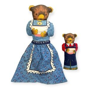 Vintage 3-Way Reversible Plush Doll  Goldilocks & The Three Bears Storybook Toy